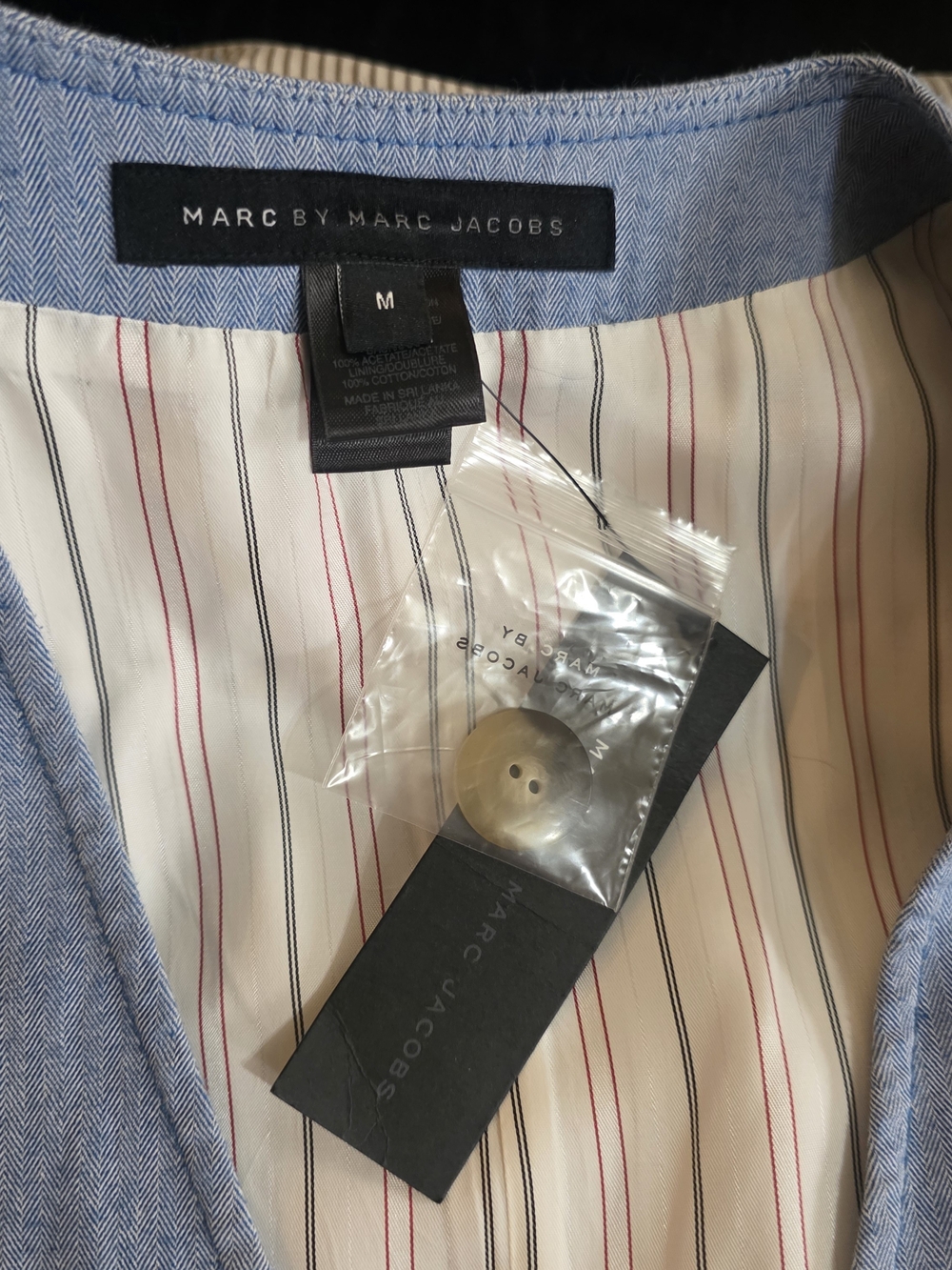 Marc Jacobs Light Blue Denim Look Button Vest - Picture 6 of 8